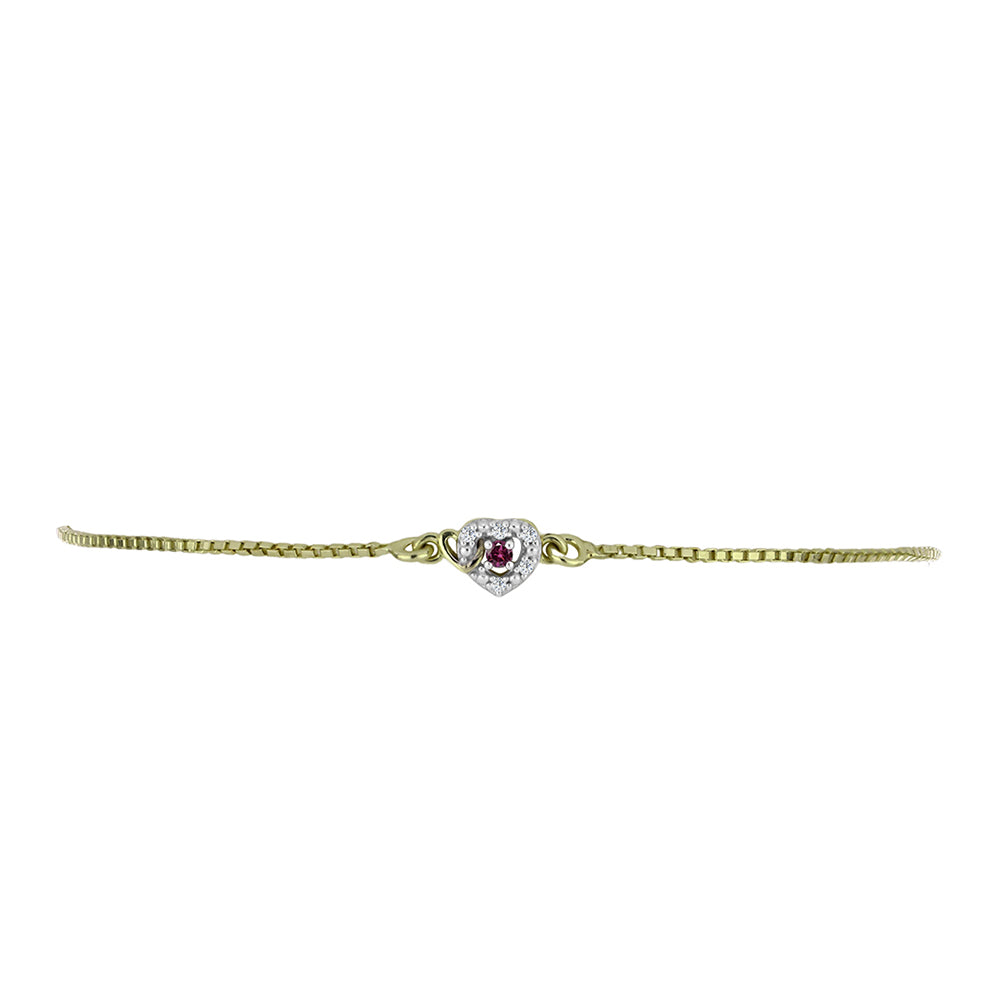 Brățară din Argint 925 Placat cu Aur ( 2.31 grame ) cu Diamant Violet și Diamant Alb 0.06 Carate