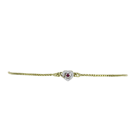 Brățară din Argint 925 Placat cu Aur ( 2.31 grame ) cu Diamant Violet și Diamant Alb 0.06 Carate
