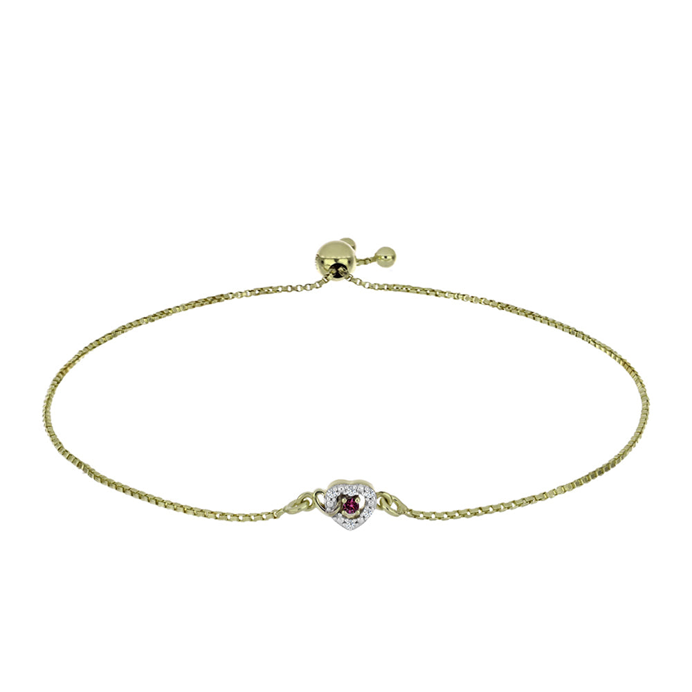Brățară din Argint 925 Placat cu Aur ( 2.31 grame ) cu Diamant Violet și Diamant Alb 0.06 Carate 1 