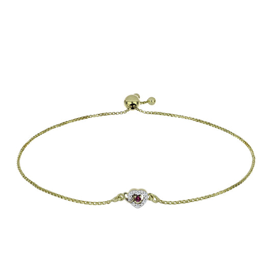 Brățară din Argint 925 Placat cu Aur ( 2.31 grame ) cu Diamant Violet și Diamant Alb 0.06 Carate