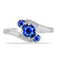 Inel din Argint 925 ( 2.92 grame ) cu Safir Albastru Australian și Topaz Alb 1.11 Carate
