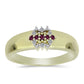 Inel din Argint 925 Placat cu Aur ( 3.44 grame ) cu Diamant Violet și Diamant Alb 0.12 Carate
