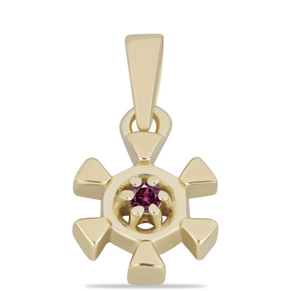 Pandantiv din Argint 925 Placat cu Aur ( 0.49 grame ) cu Diamant Violet 0.01 Carate