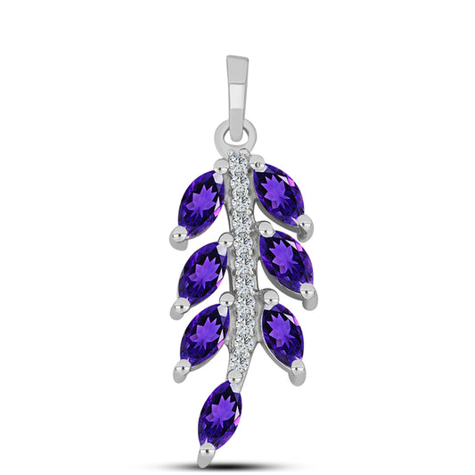 Pandantiv din Argint 925 ( 1.25 grame ) cu Ametist Marocan și Topaz Alb 1.07 Carate