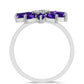 Inel din Argint 925 ( 3.86 grame ) cu Ametist Marocan și Topaz Alb 2.93 Carate