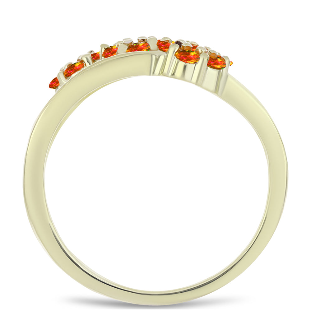 Inel din Argint 925 Placat cu Aur ( 3.98 grame ) cu Opal de Foc American 0.49 Carate