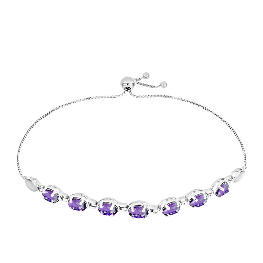 Brățară din Argint 925 ( 5.24 grame ) cu Ametist Marocan 2.99 Carate 1 