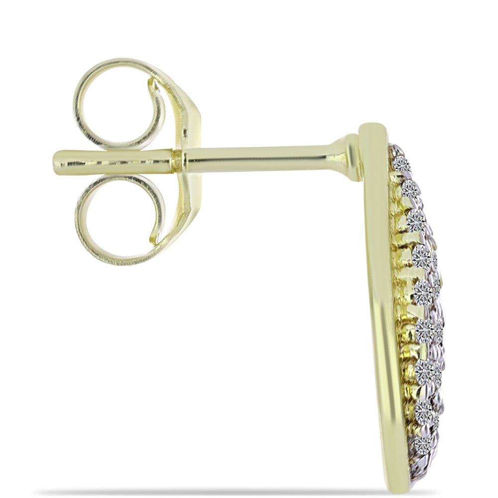 Set din Argint 925 Placat cu Aur ( 5.46 grame ) cu Diamant de culoarea Șampaniei și Topaz Alb 1.19 Carate ( Cercei+Inel+Pandantiv )