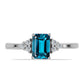 Inel din Argint 925 ( 2.06 grame ) cu Topaz Albastru ”Londra” și Topaz Alb 1.23 Carate