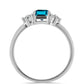 Inel din Argint 925 ( 2.06 grame ) cu Topaz Albastru ”Londra” și Topaz Alb 1.23 Carate