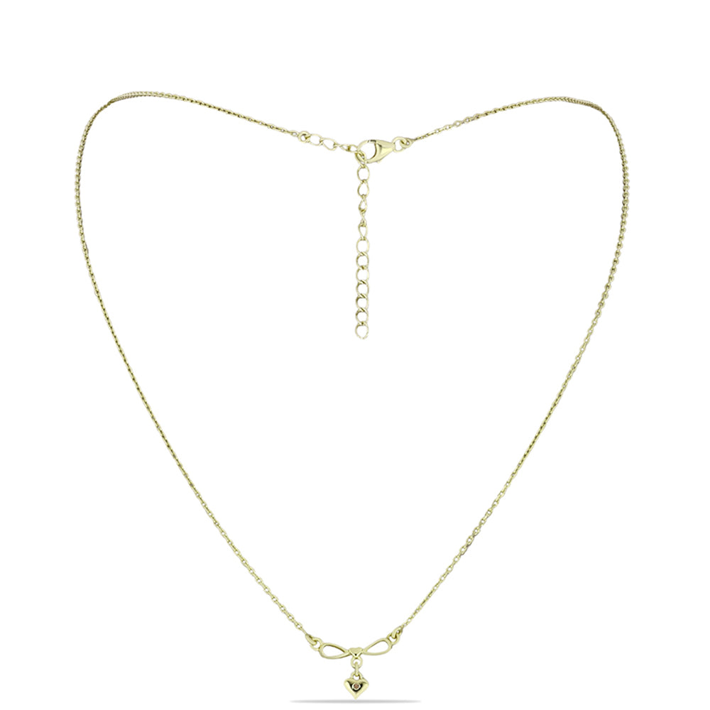 Colier din Argint 925 Placat cu Aur ( 3.02 grame ) cu Diamant de culoarea Șampaniei 0.01 Carate 1 