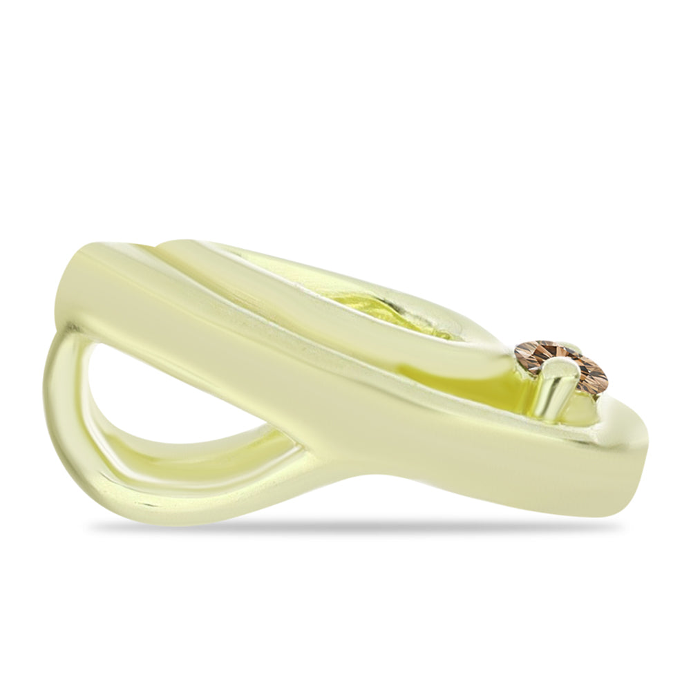 Pandantiv din Argint 925 Placat cu Aur ( 0.44 grame ) cu Diamant de culoarea Șampaniei 0.01 Carate 2 