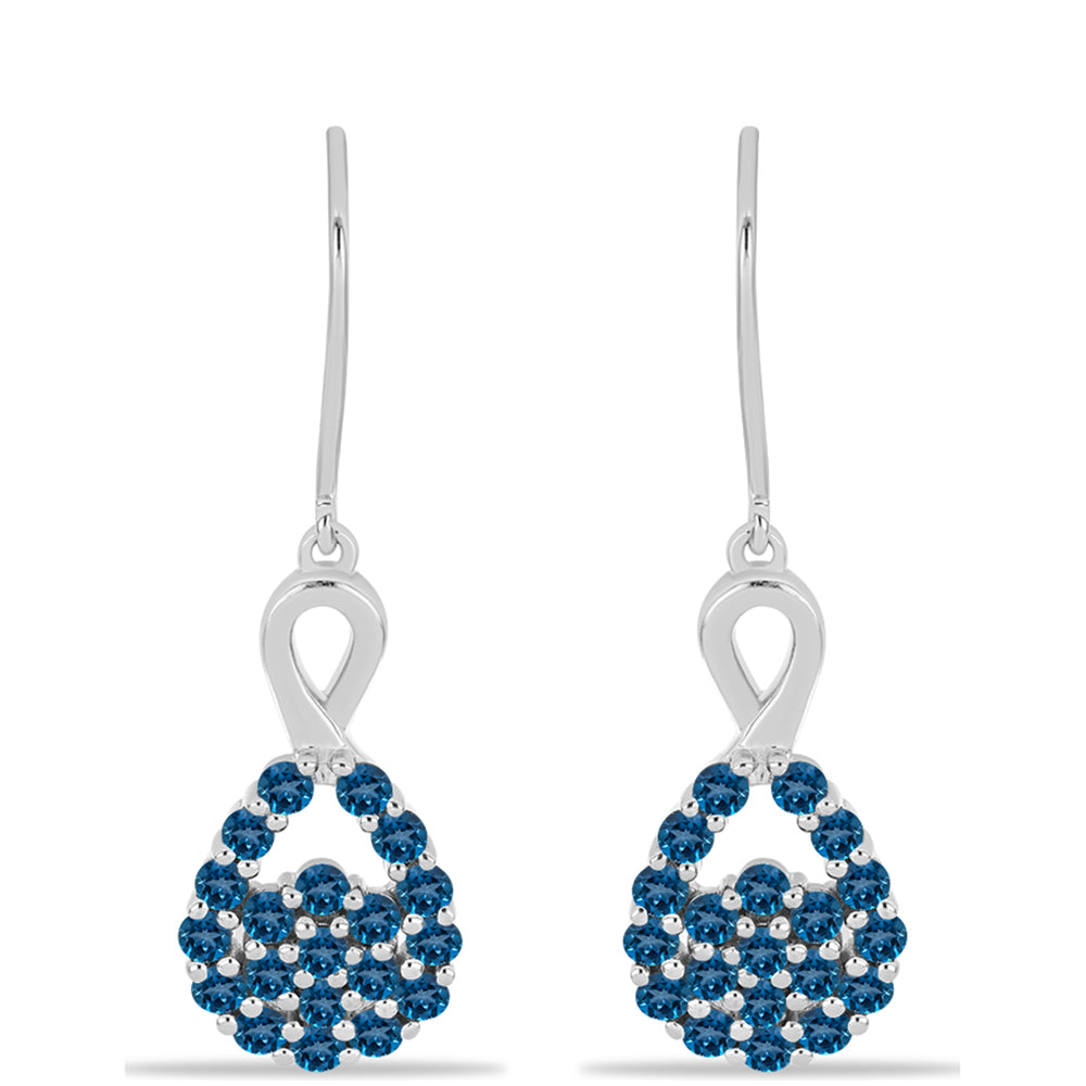 Cercei din Argint 925 ( 3.85 grame ) cu Topaz Albastru ”Londra” 1.71 Carate