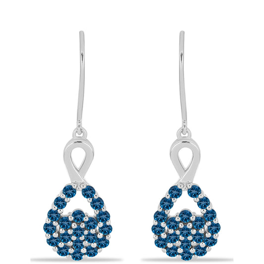 Cercei din Argint 925 ( 3.85 grame ) cu Topaz Albastru ”Londra” 1.71 Carate