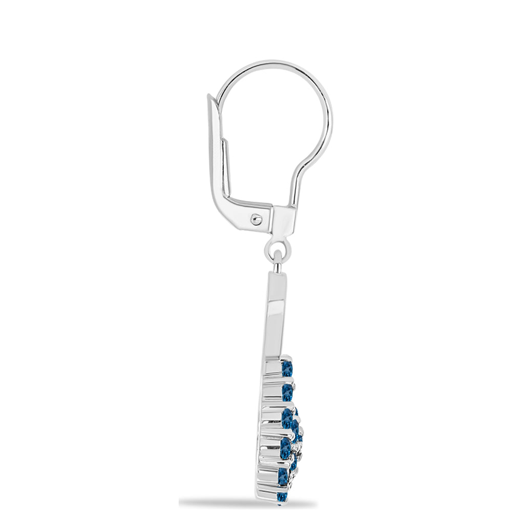 Cercei din Argint 925 ( 3.85 grame ) cu Topaz Albastru ”Londra” 1.71 Carate