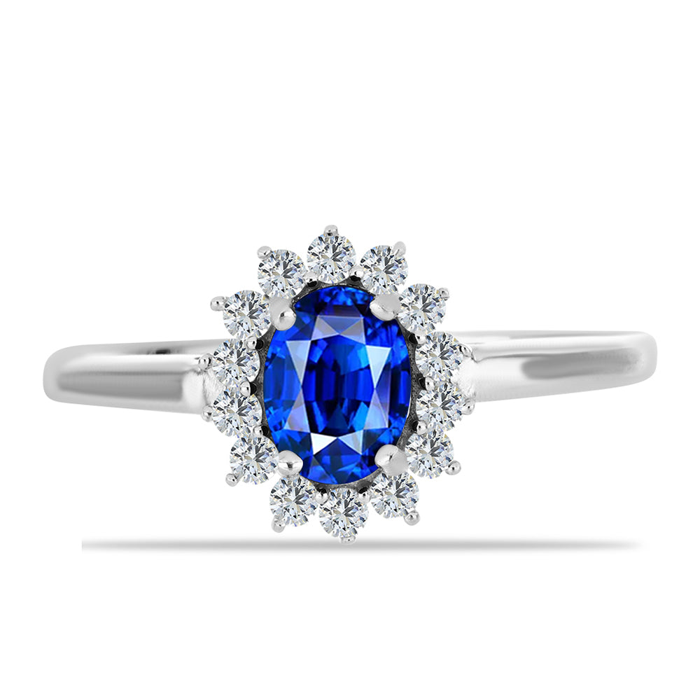 Set din Argint 925 ( 5.05 grame ) cu Safir Albastru Australian și Topaz Alb 4.95 Carate ( Cercei+Inel+Pandantiv ) 3 