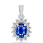 Set din Argint 925 ( 5.05 grame ) cu Safir Albastru Australian și Topaz Alb 4.95 Carate ( Cercei+Inel+Pandantiv )