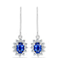 Set din Argint 925 ( 5.05 grame ) cu Safir Albastru Australian și Topaz Alb 4.95 Carate ( Cercei+Inel+Pandantiv )