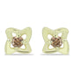 Cercei din Argint 925 Placat cu Aur ( 0.6 grame ) cu Diamant de culoarea Șampaniei 0.02 Carate