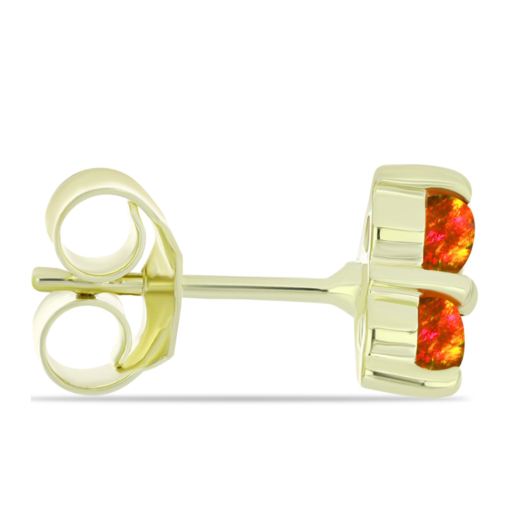 Cercei din Argint 925 Placat cu Aur ( 1.49 grame ) cu Opal de Foc American 0.52 Carate 2 