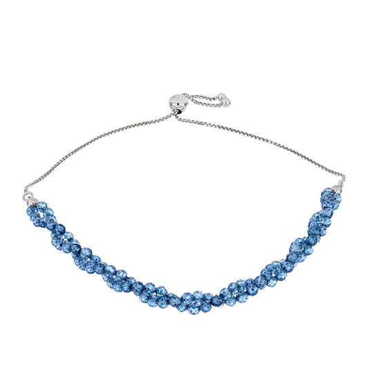 Brățară din Argint 925 ( 1.77 grame ) cu Topaz Albastru ”Londra” 20.57 Carate