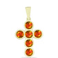 Cruce Pandantiv din Argint 925 Placat cu Aur ( 2.77 grame ) cu Opal de Foc American 1.16 Carate