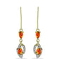Cercei din Argint 925 Placat cu Aur ( 1.95 grame ) cu Opal de Foc American și Topaz Alb 0.72 Carate