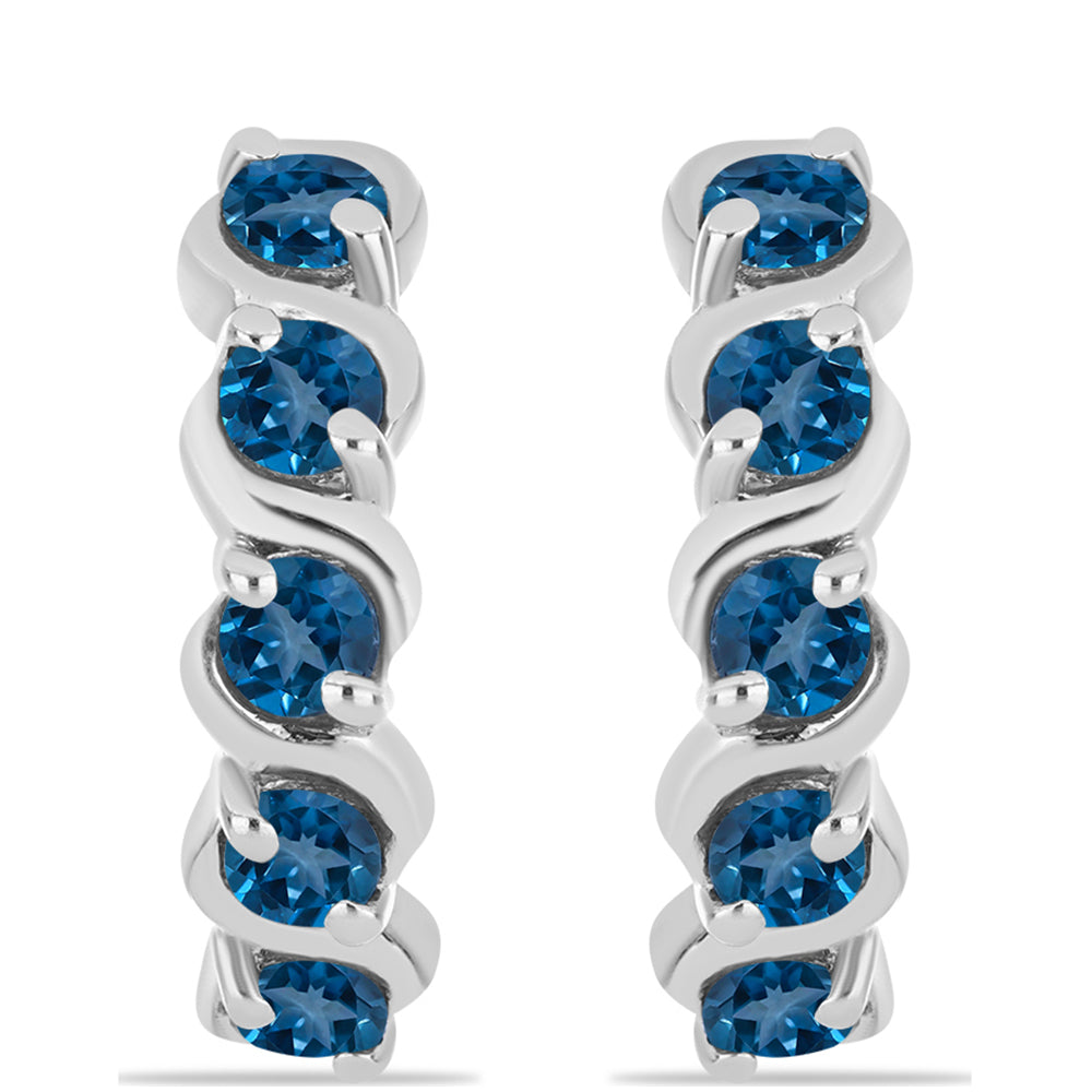 Cercei din Argint 925 ( 4.11 grame ) cu Topaz Albastru ”Londra” 1.33 Carate 1 
