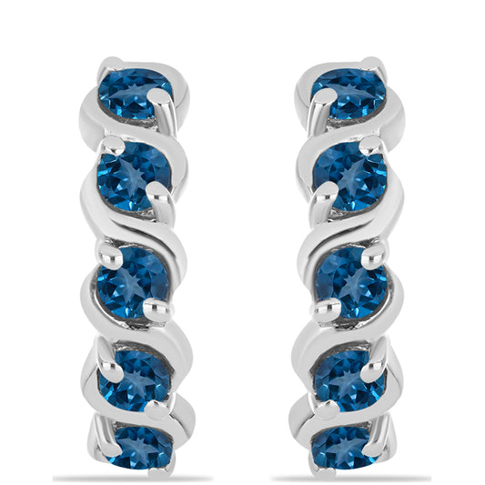 Cercei din Argint 925 ( 4.11 grame ) cu Topaz Albastru ”Londra” 1.33 Carate