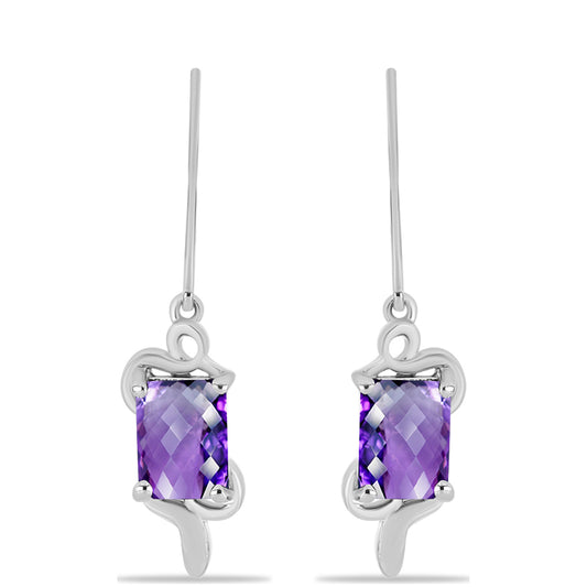 Cercei din Argint 925 ( 3.37 grame ) cu Ametist Marocan 2.71 Carate