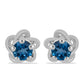 Cercei din Argint 925 ( 1.2 grame ) cu Topaz Albastru ”Londra” 0.63 Carate