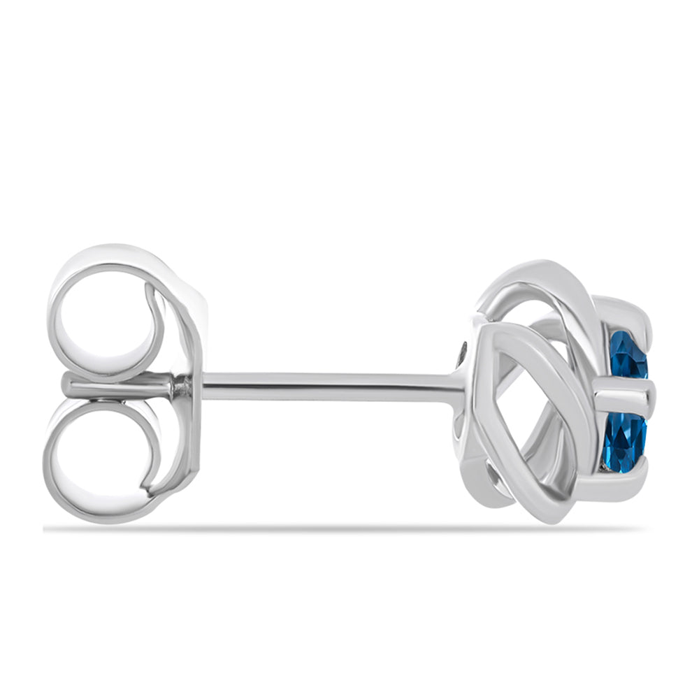 Cercei din Argint 925 ( 1.2 grame ) cu Topaz Albastru ”Londra” 0.63 Carate