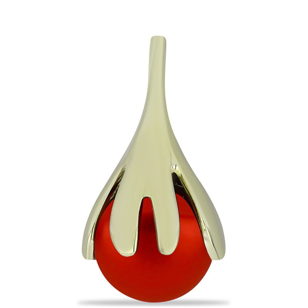 Pandantiv din Argint 925 Placat cu Aur ( 1.59 grame ) cu Perlă de apă dulce roșie 5.44 Carate 1 