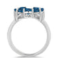 Inel din Argint 925 ( 3.76 grame ) cu Topaz Albastru ”Londra” și Topaz Alb 2.39 Carate