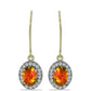 Cercei din Argint 925 Placat cu Aur ( 2.99 grame ) cu Opal de Foc American și Topaz Alb 1.2 Carate