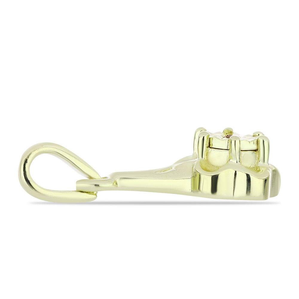 Pandantiv din Argint 925 Placat cu Aur ( 1.02 grame ) cu Diamant de culoarea Șampaniei 0.01 Carate 2 