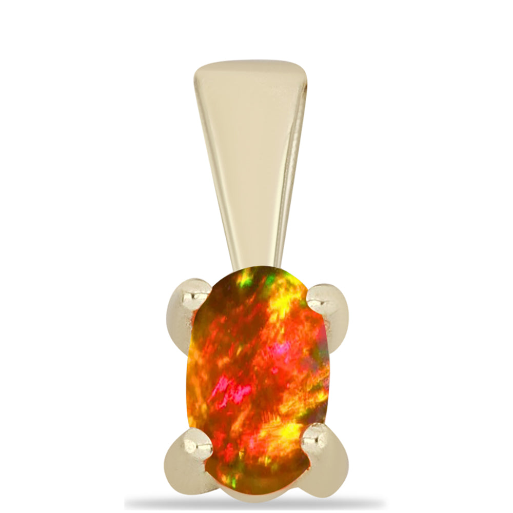 Pandantiv din Argint 925 Placat cu Aur ( 0.35 grame ) cu Opal de Foc American 0.18 Carate 1 