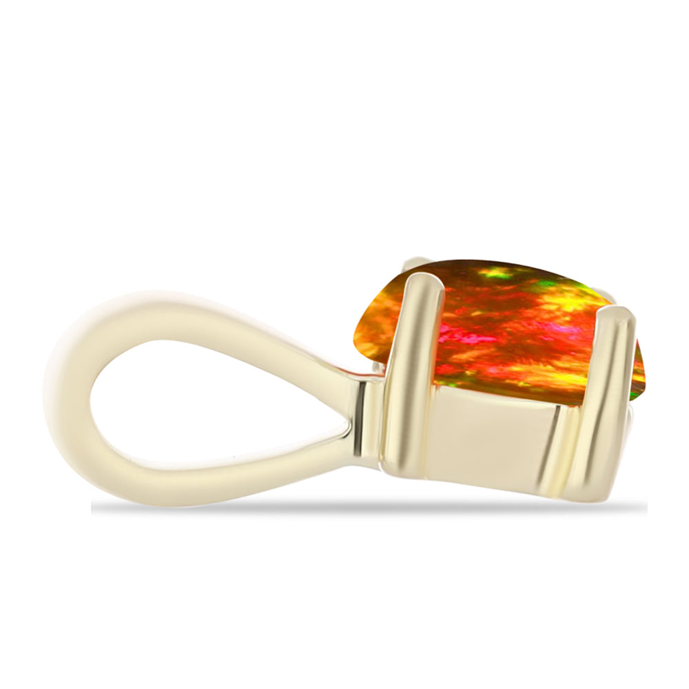 Pandantiv din Argint 925 Placat cu Aur ( 0.35 grame ) cu Opal de Foc American 0.18 Carate 2 