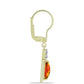 Cercei din Argint 925 Placat cu Aur ( 2.38 grame ) cu Opal de Foc American și Topaz Alb 1.01 Carate