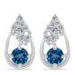 Cercei din Argint 925 ( 3.17 grame ) cu Topaz Albastru ”Londra” și Topaz Alb 1.63 Carate