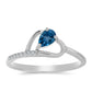 Inel din Argint 925 ( 1.76 grame ) cu Topaz Albastru ”Londra” și Topaz Alb 0.56 Carate