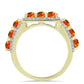 Inel din Argint 925 Placat cu Aur ( 6.24 grame ) cu Opal de Foc American și Topaz Alb 2.56 Carate