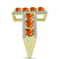 Inel din Argint 925 Placat cu Aur ( 6.24 grame ) cu Opal de Foc American și Topaz Alb 2.56 Carate