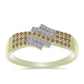Inel din Argint 925 Placat cu Aur ( 2.96 grame ) cu Diamant de culoarea Șampaniei și Diamant Alb 0.45 Carate