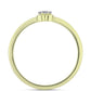 Inel din Argint 925 Placat cu Aur ( 1.86 grame ) cu Diamant de culoarea Șampaniei și Diamant Alb 0.07 Carate