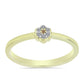 Inel din Argint 925 Placat cu Aur ( 1.86 grame ) cu Diamant de culoarea Șampaniei și Diamant Alb 0.07 Carate