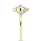 Inel din Argint 925 Placat cu Aur ( 2.34 grame ) cu Diamant de culoarea Șampaniei și Diamant Alb 0.11 Carate
