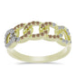 Inel din Argint 925 Placat cu Aur ( 2.94 grame ) cu Diamant de culoarea Șampaniei și Diamant Alb 0.36 Carate