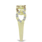 Inel din Argint 925 Placat cu Aur ( 2.94 grame ) cu Diamant de culoarea Șampaniei și Diamant Alb 0.36 Carate
