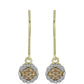 Cercei din Argint 925 Placat cu Aur ( 1.74 grame ) cu Diamant de culoarea Șampaniei și Diamant Alb 0.27 Carate